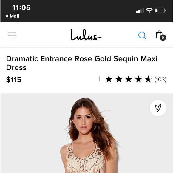 Lulu’s rose gold maxi dress XS - Picture 2 of 9
